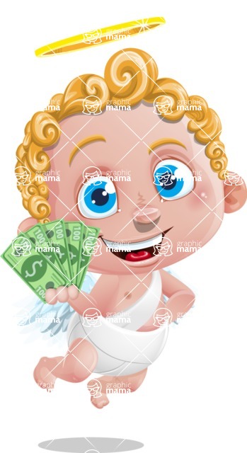 Cupid Cartoon Character - Cartoon Cupid with Money